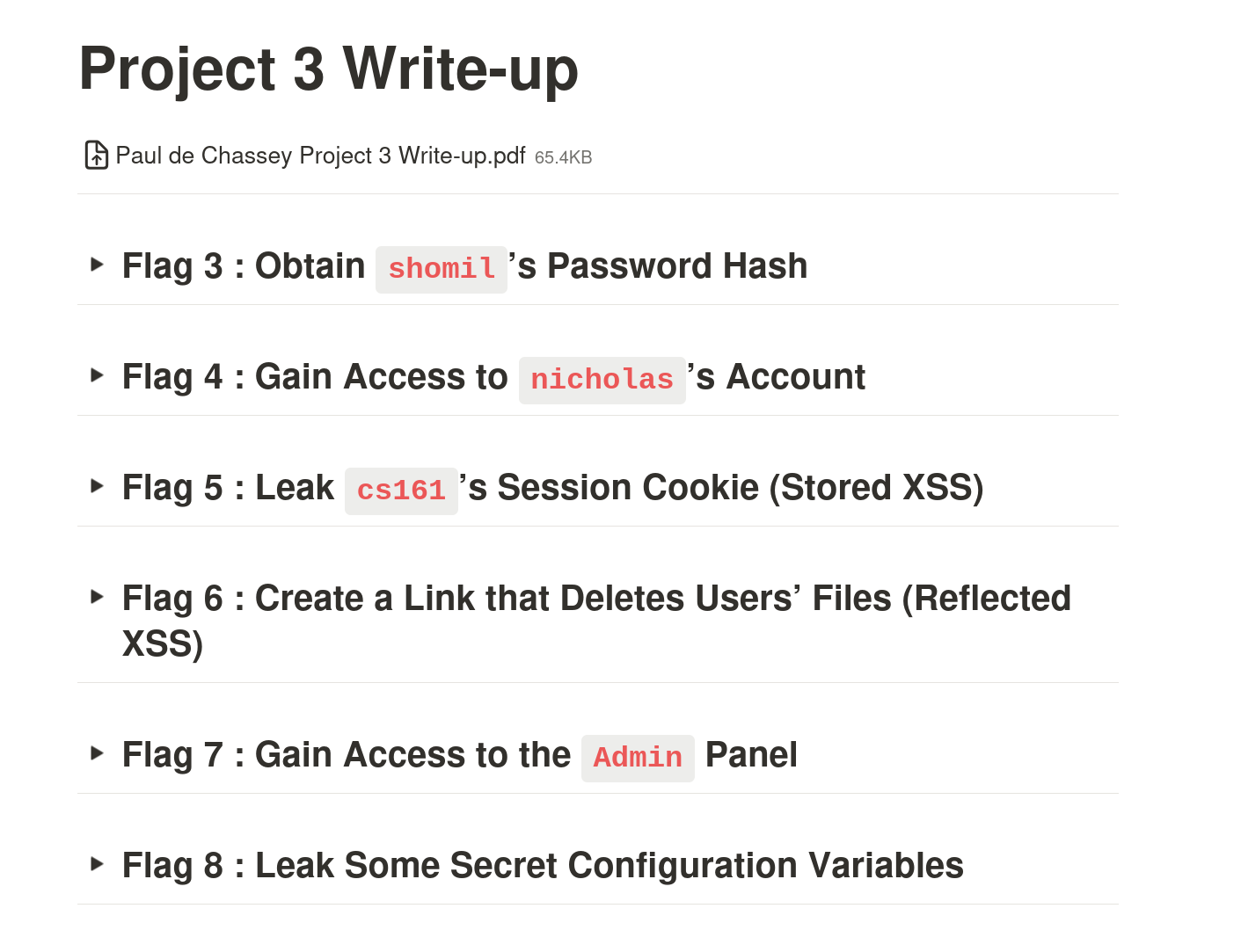 CS161 - Project 3 Write-up